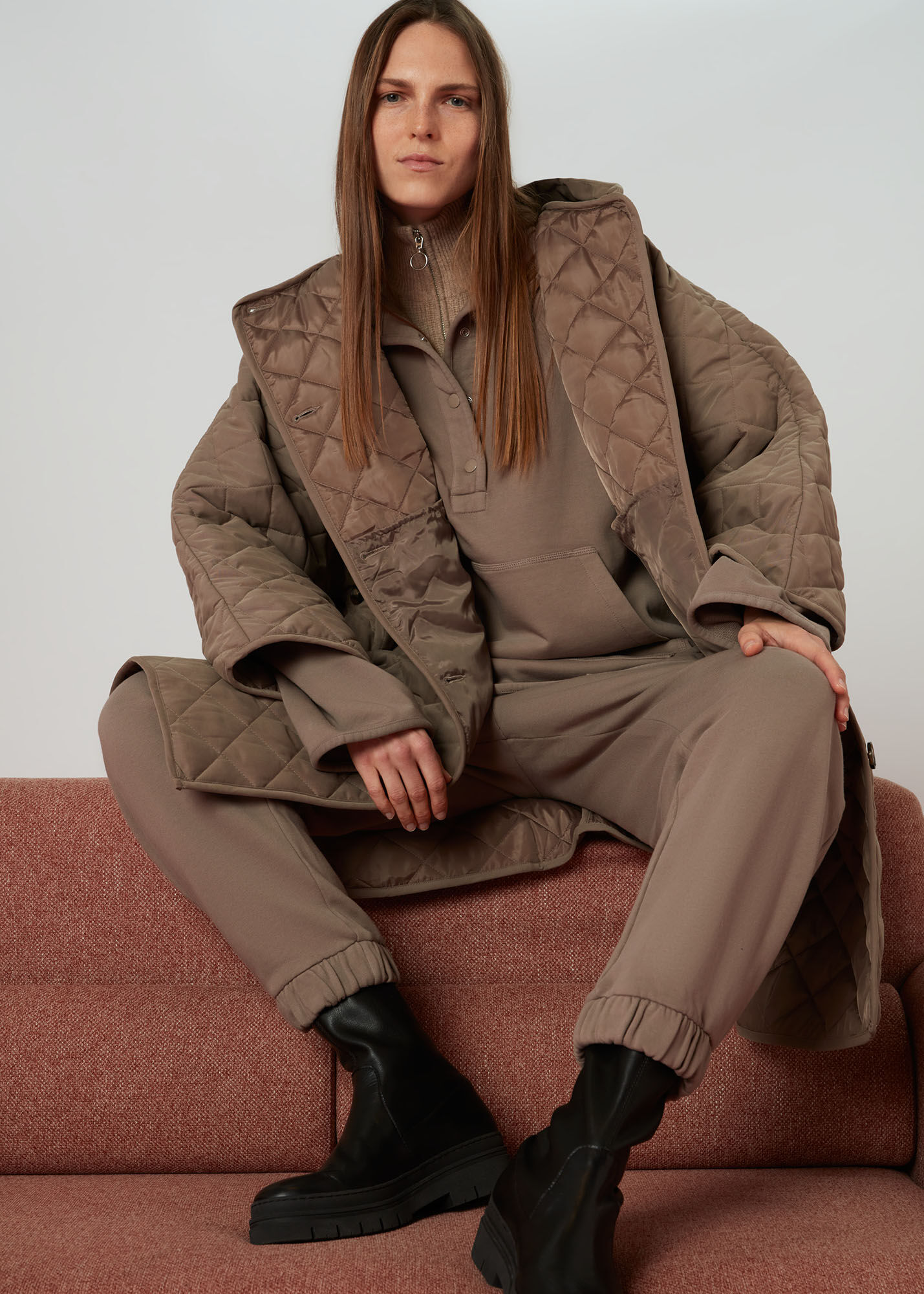 Taupe Quilted Cape WHISTLES