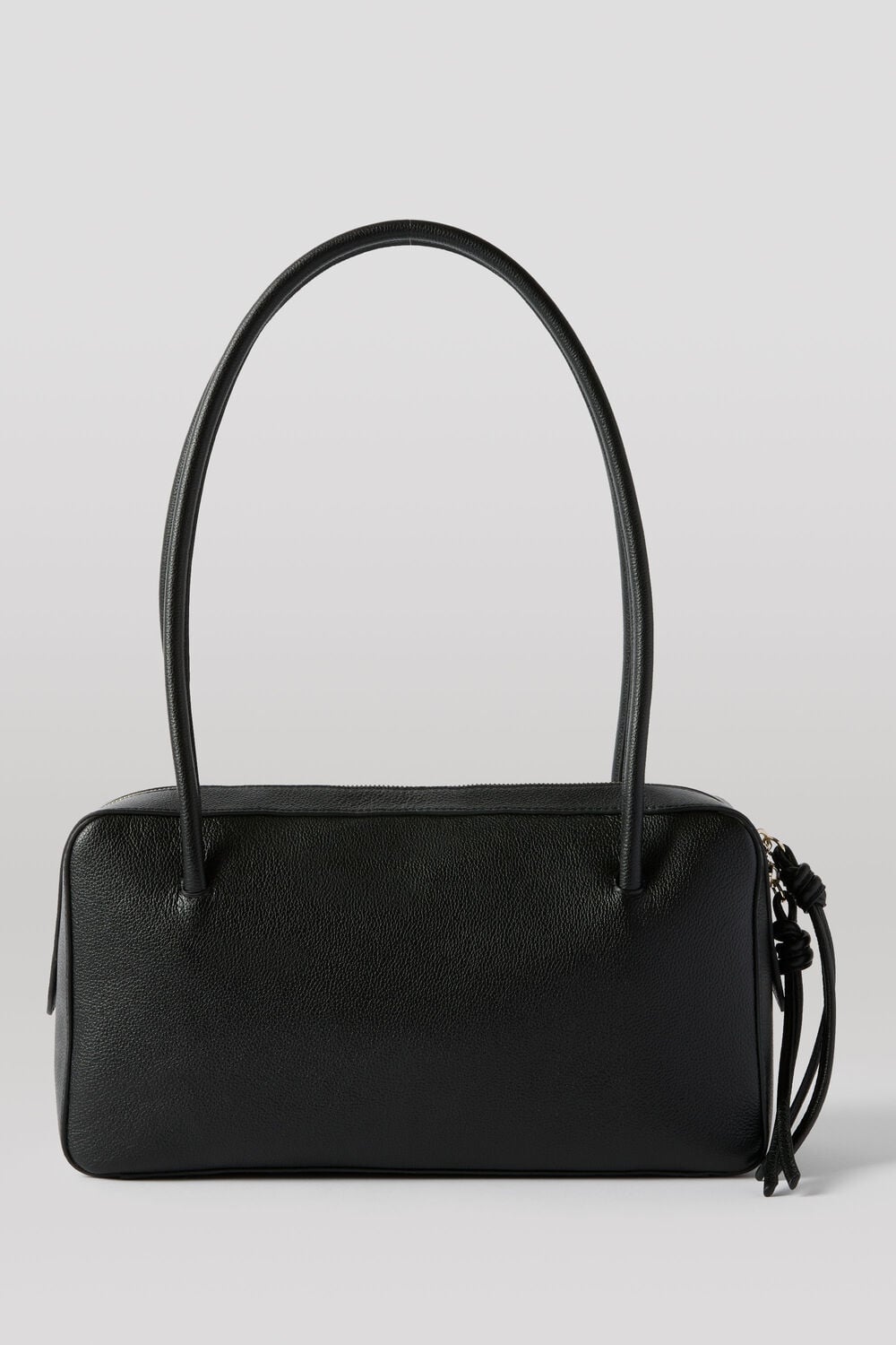Black Leather Bowling Bag