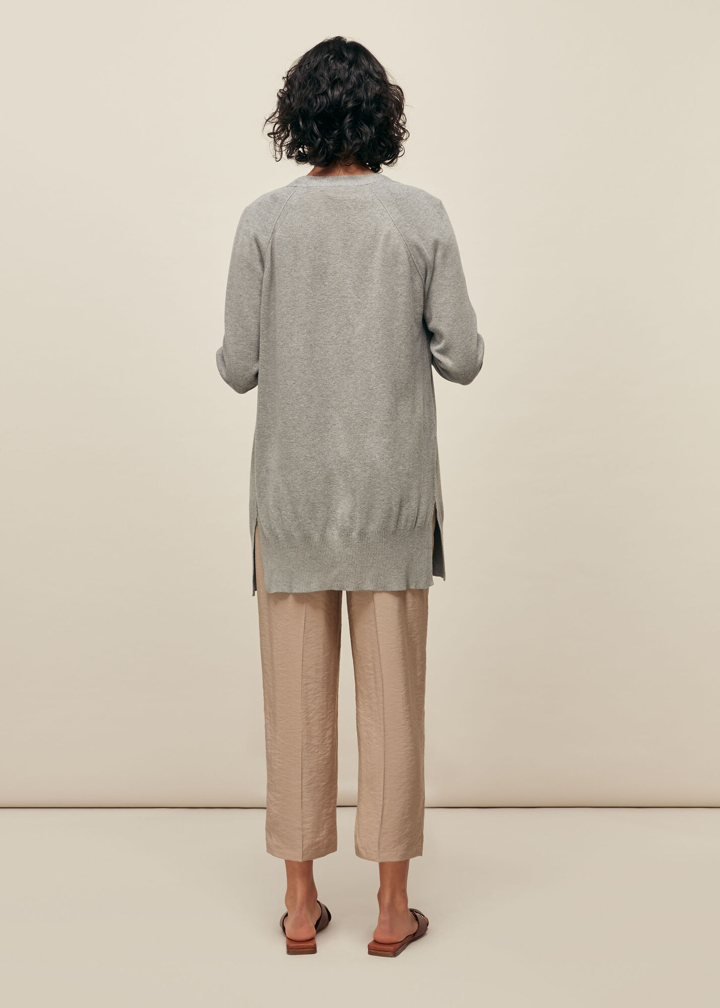 Grey Longline Cardigan WHISTLES