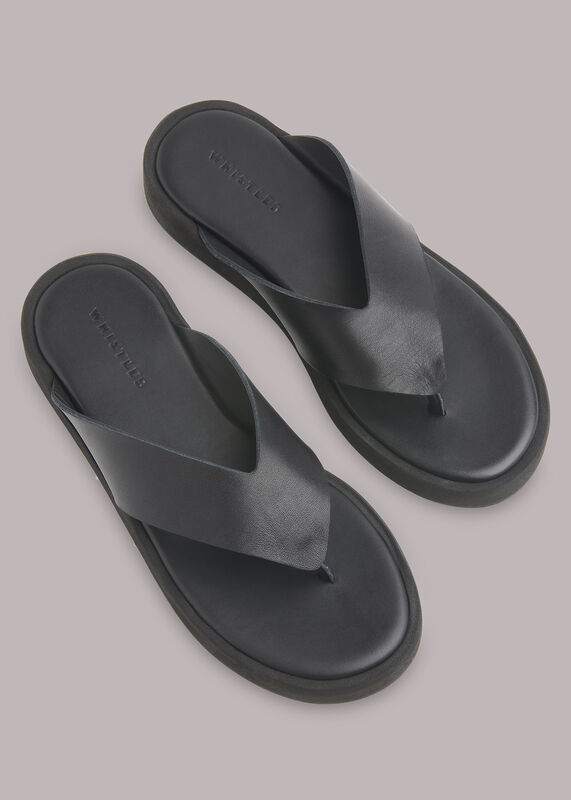 Black Shai Toe Post Sandal