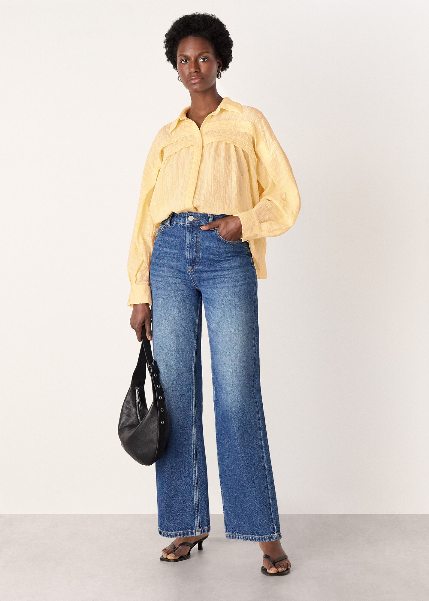 Butter Textured Frill Detail Blouse | WHISTLES | Whistles US |