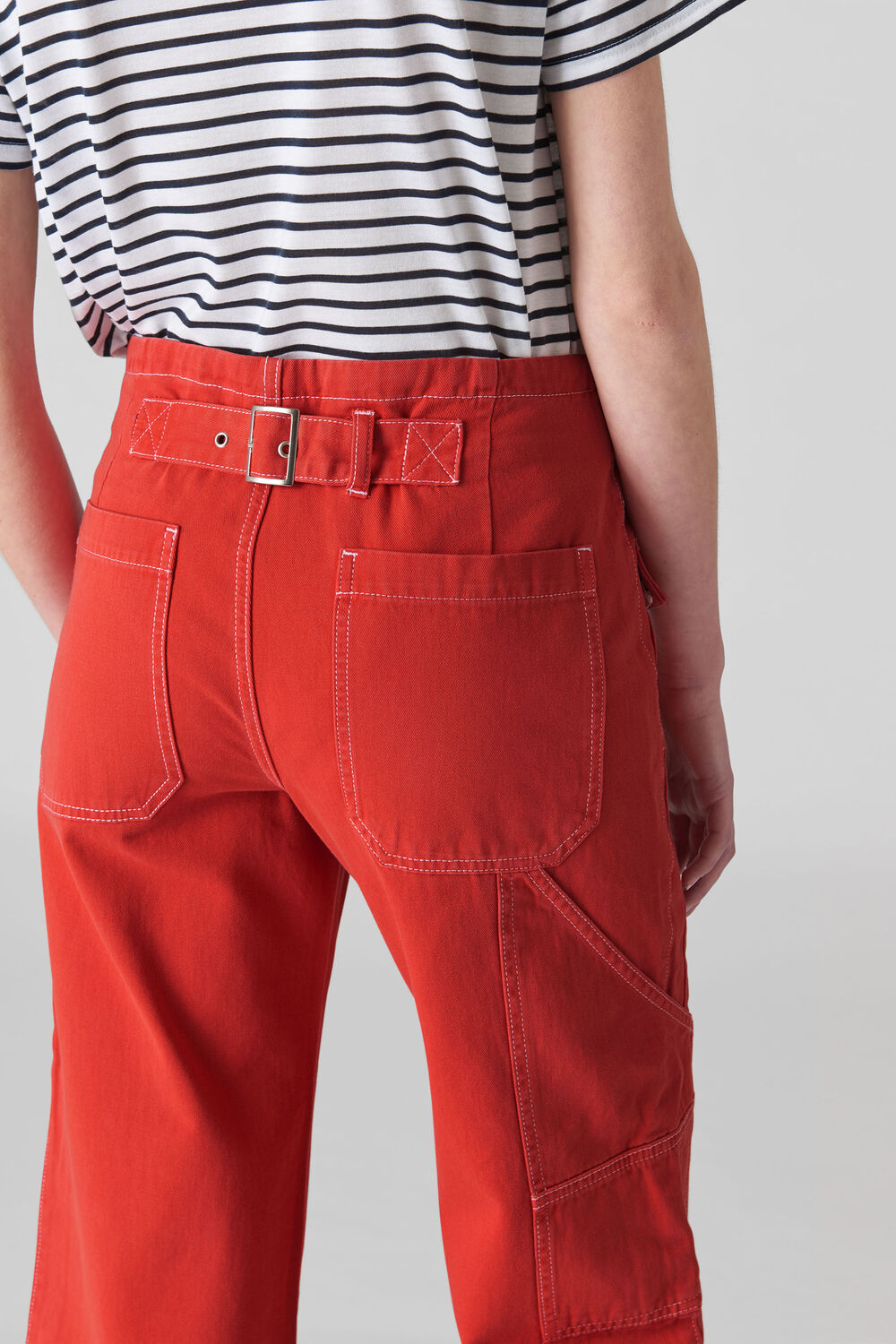 Carpenter Crop Trouser Red
