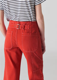Carpenter Crop Trouser Red