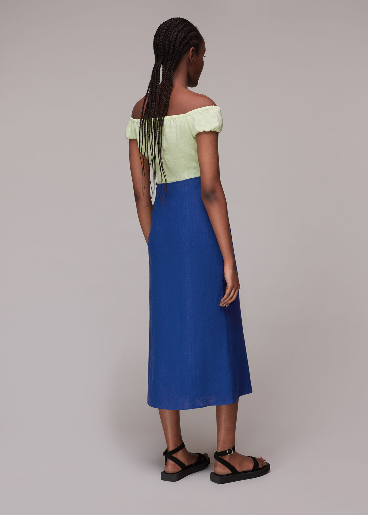 Button Front Linen Skirt