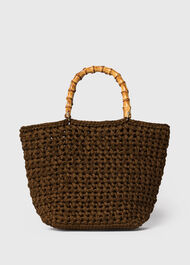 Bamboo Handle Crochet Bag