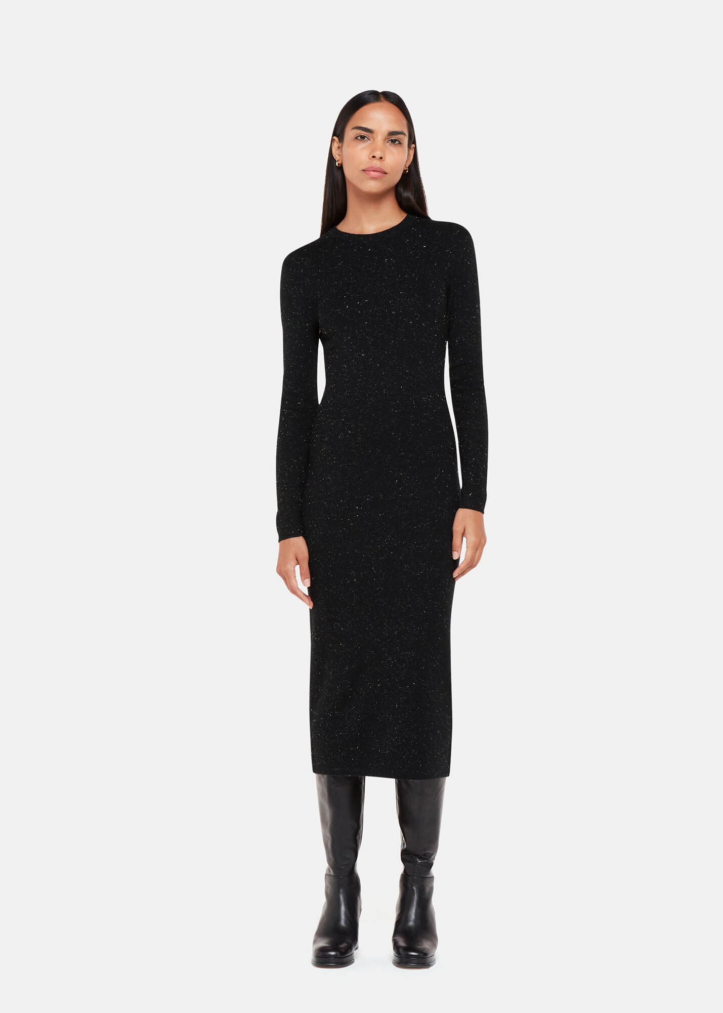 Black Annie Sparkle Knit Dress WHISTLES