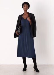 Crepe Lace Trim Cami Dress