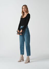 Sweetheart Front Rib Top Black