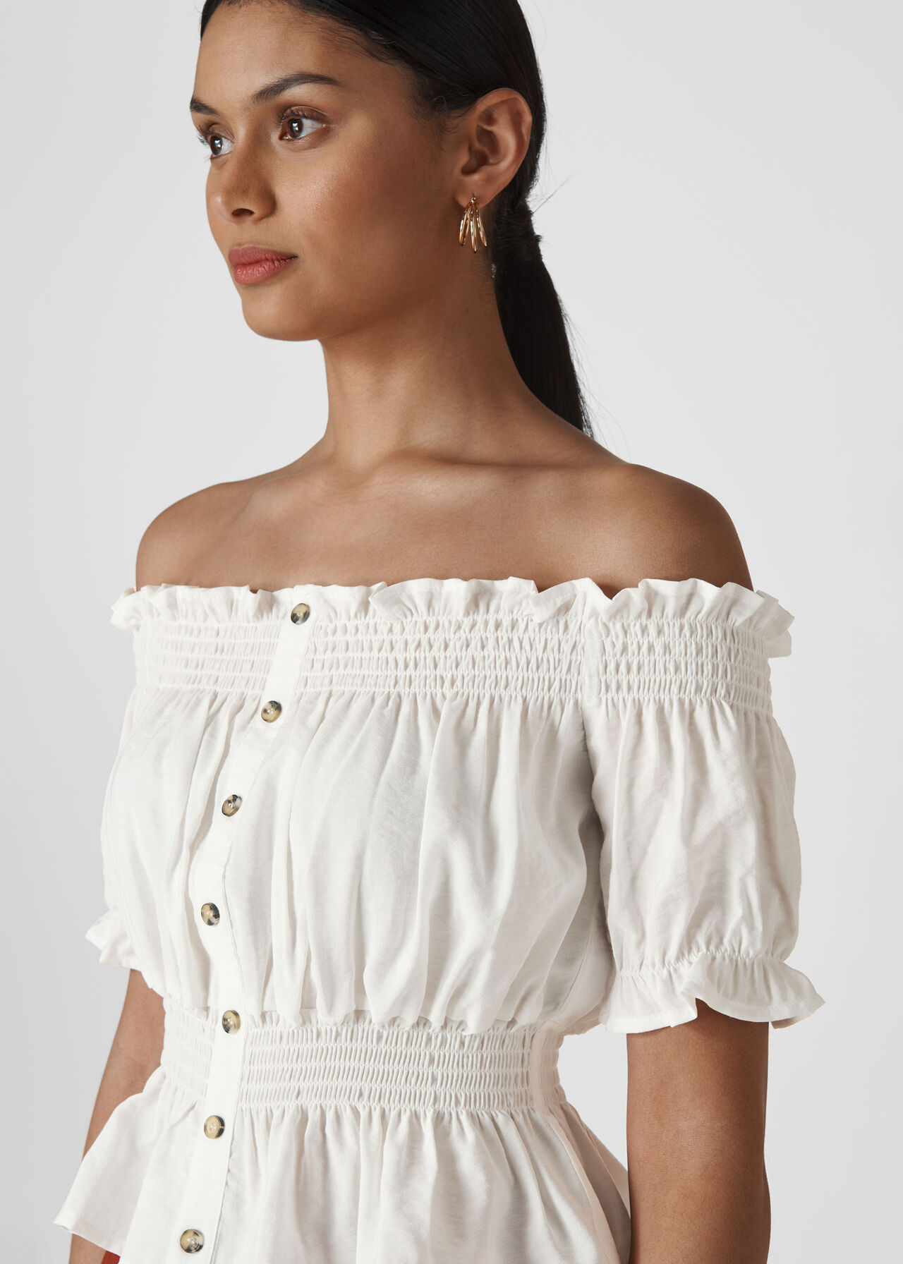 Shar Bardot Top Ivory/Multi