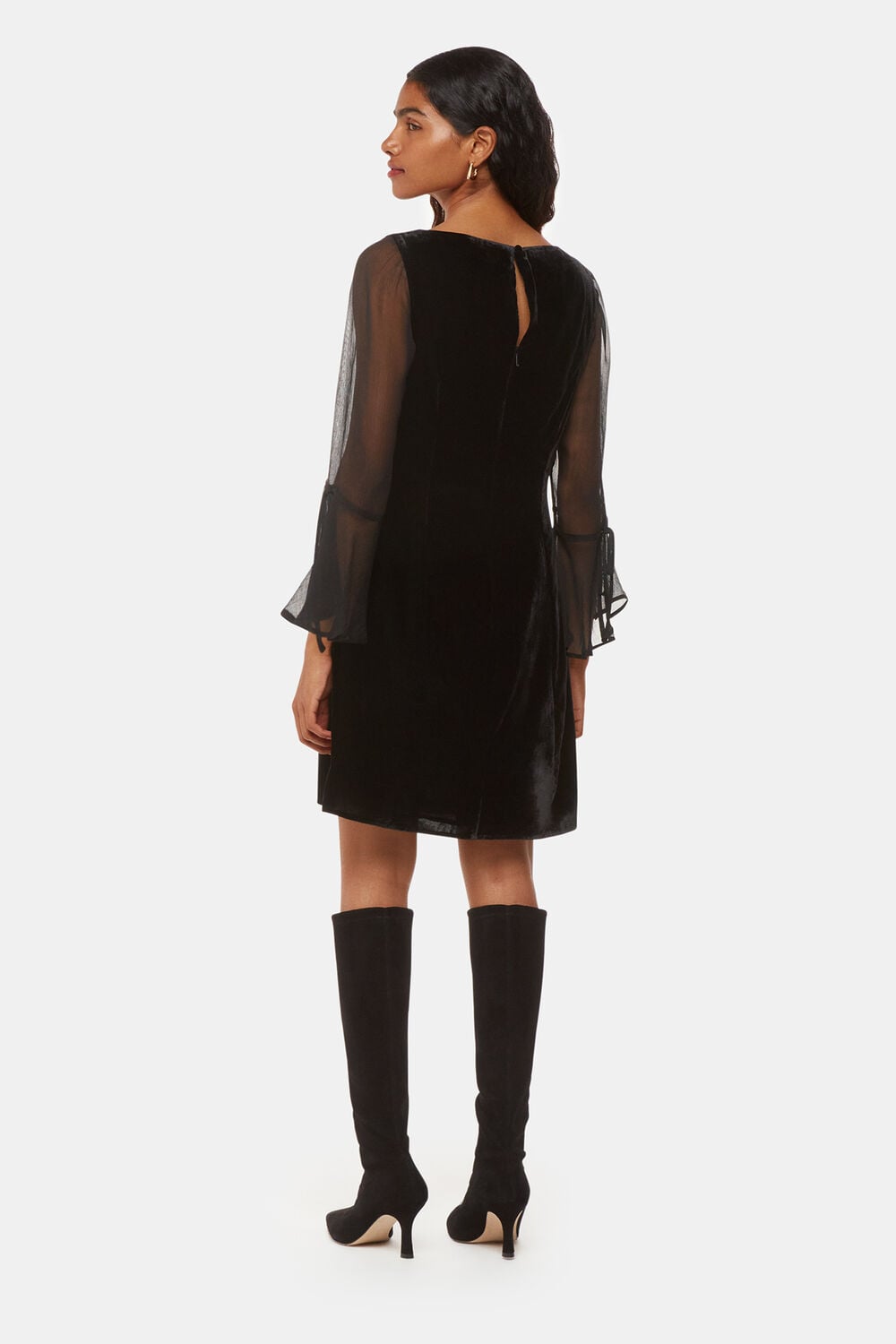 Black Petite Myla Velvet Mini Dress