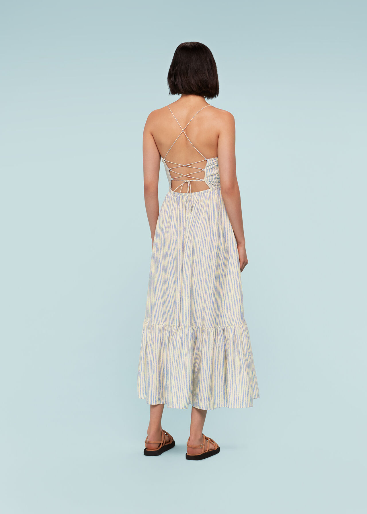 Pastel Stripe Silk Mix Dress