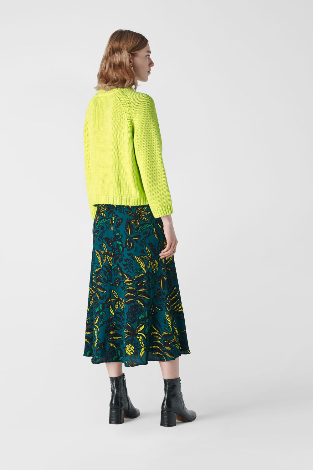 Assorted Leaves Print Skirt Green/Multi
