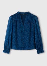 Floral Textured V Neck Blouse