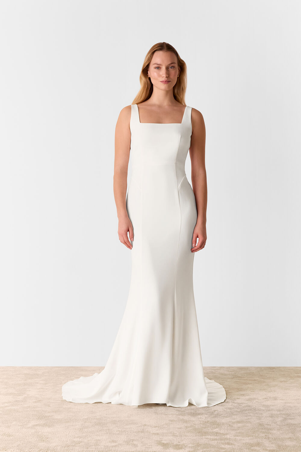 Mia Square Neck Wedding Dress Ivory