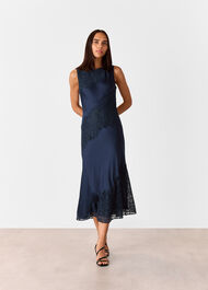 Lace Insert Midi Dress