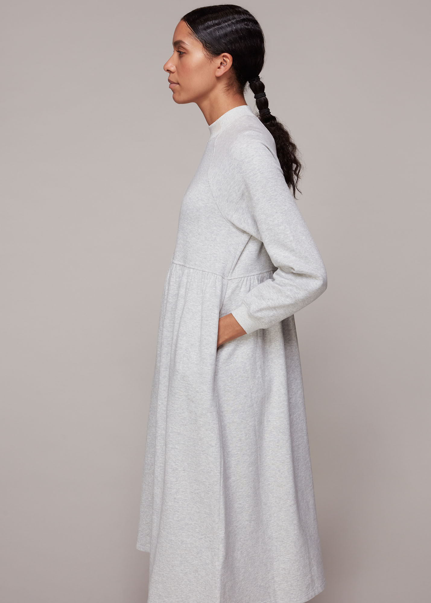 Grey Oversized Sweatshirt Dress WHISTLES