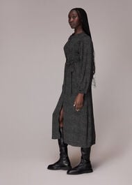 Scattered Y Print Midi Dress