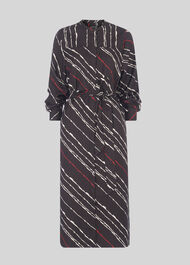 Lightning Print Silk Dress Multicolour