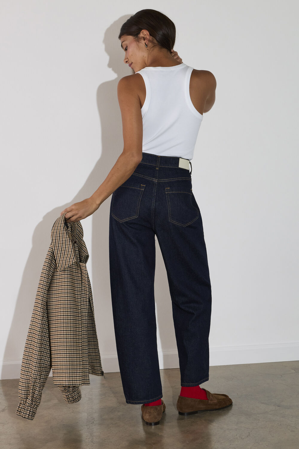 Dark Denim Authentic Barrel Leg Jean