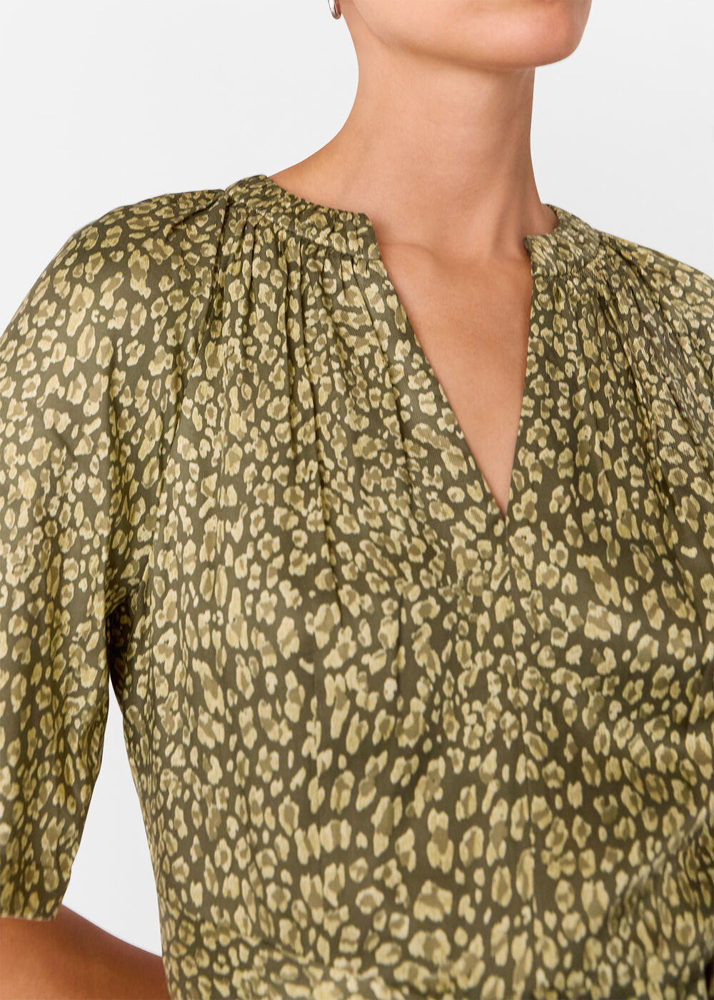 Petite Leopard Viscose Midi Dress