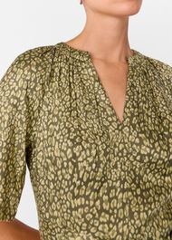 Petite Leopard Viscose Midi Dress