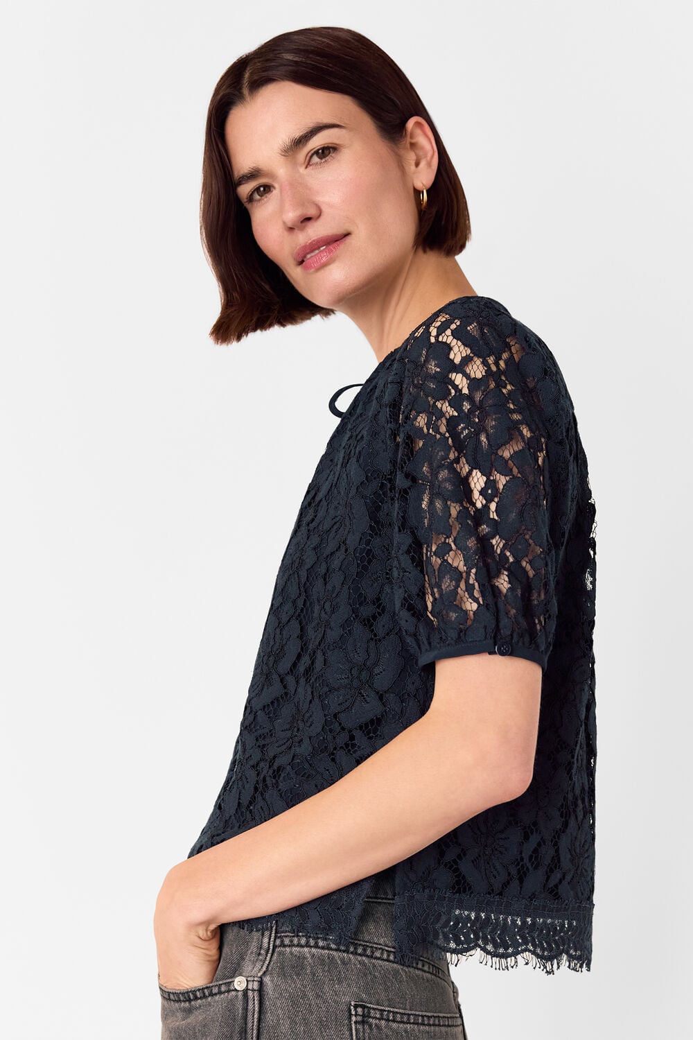 Lace Tie Detail Blouse
