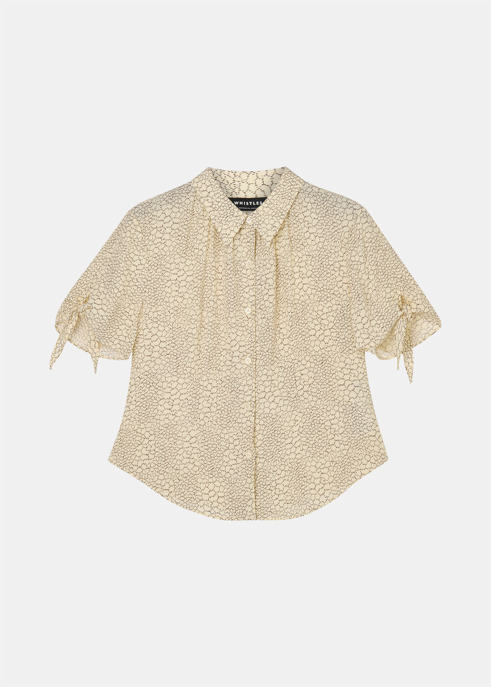 Dashed Marks Tie Sleeve Shirt