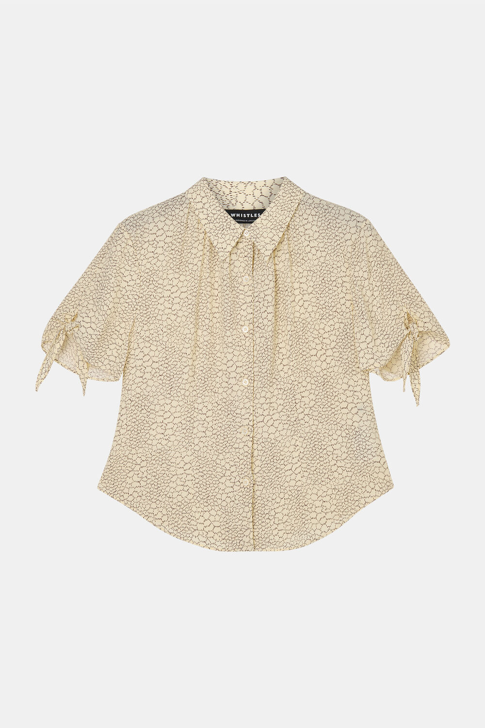 Dashed Marks Tie Sleeve Shirt