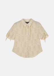 Dashed Marks Tie Sleeve Shirt