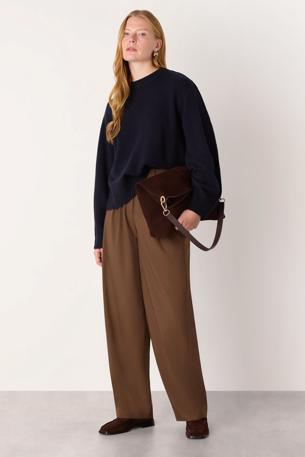 Navy Side Stripe Detail Wool Knit