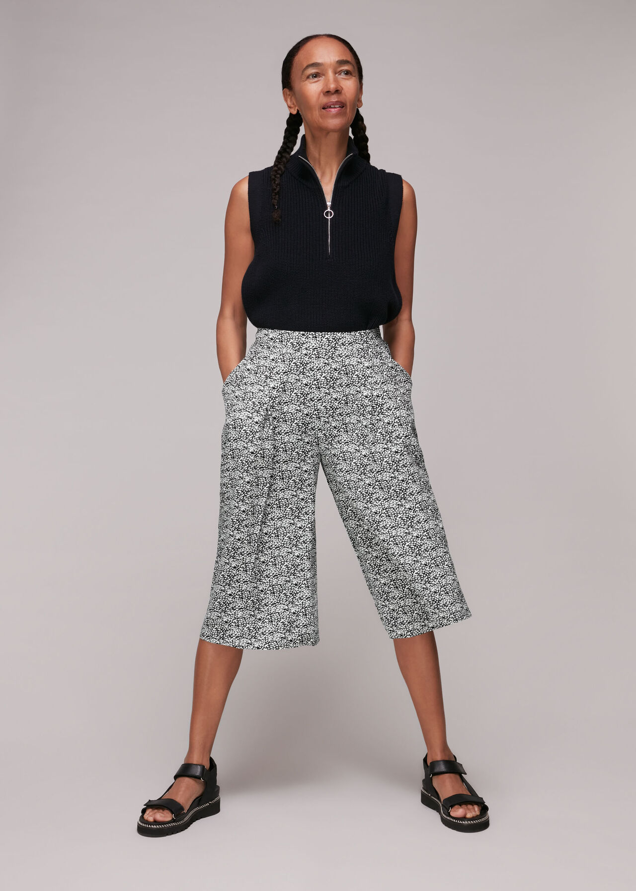 Mixed Animal Print Culotte