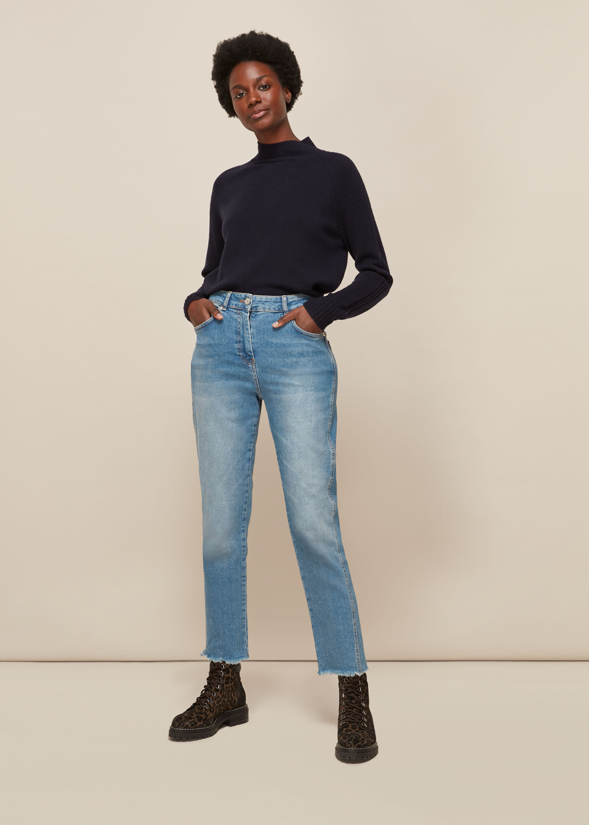Frayed jean discount