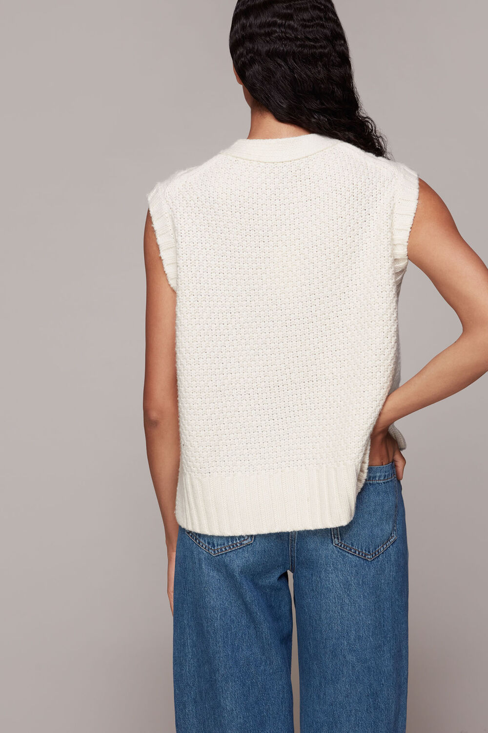 Cable Button Through Waistcoat
