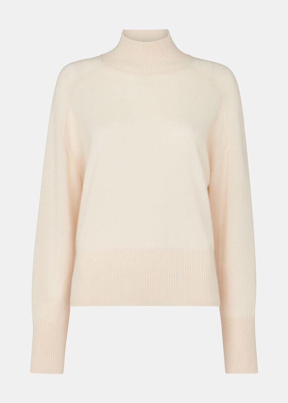Ivory Cashmere Funnel Neck