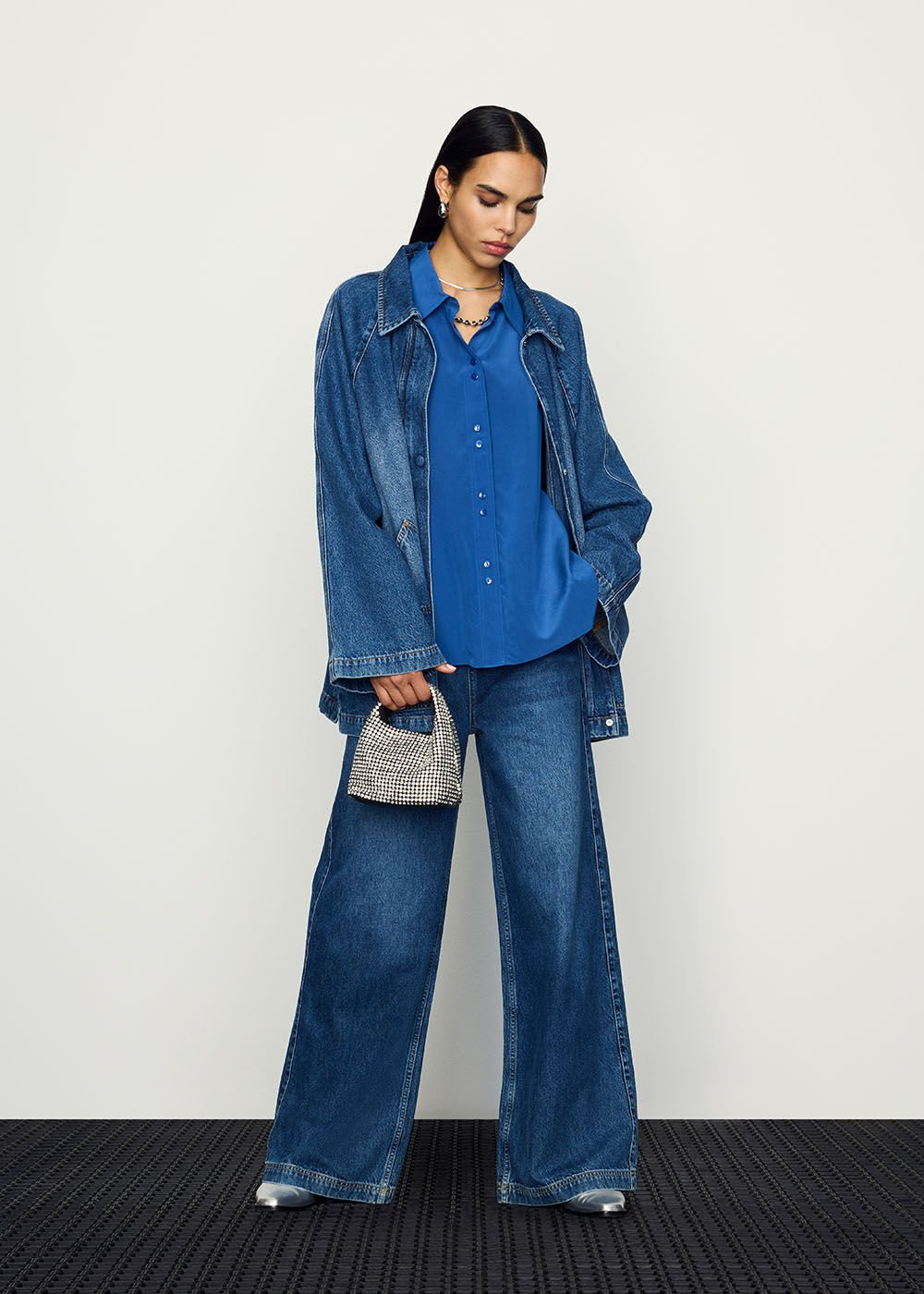 Denim Flare Sleeve Denim Jacket