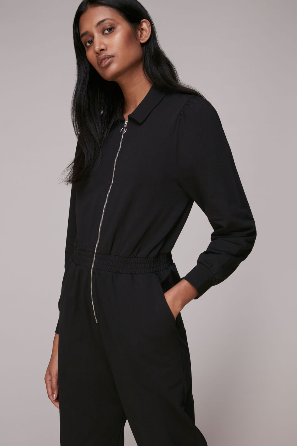 Jersey Zip Front Jumpsuit