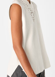 Floral Crochet V Neck Tank