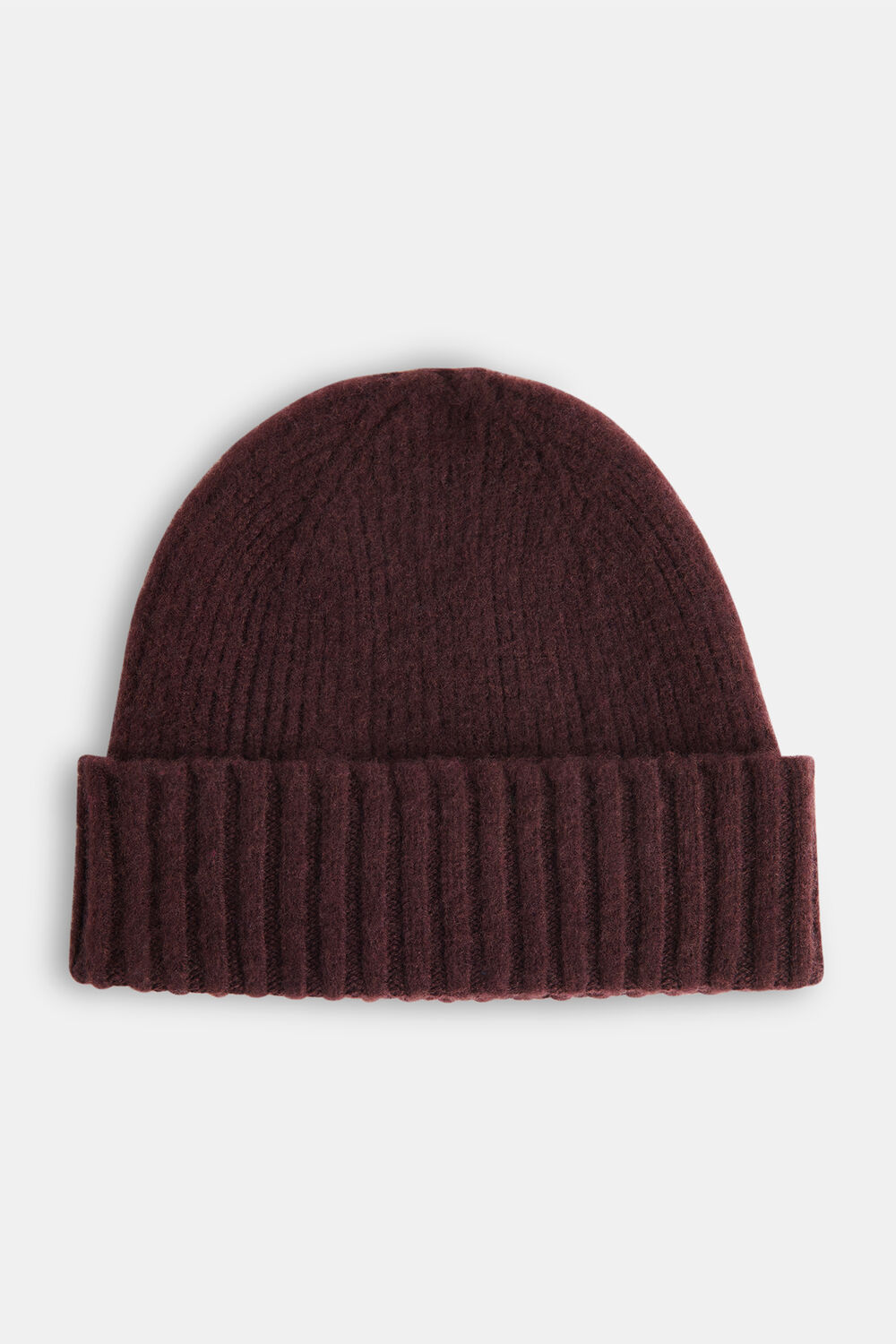 Chocolate Brushed Lambswool Beanie Hat