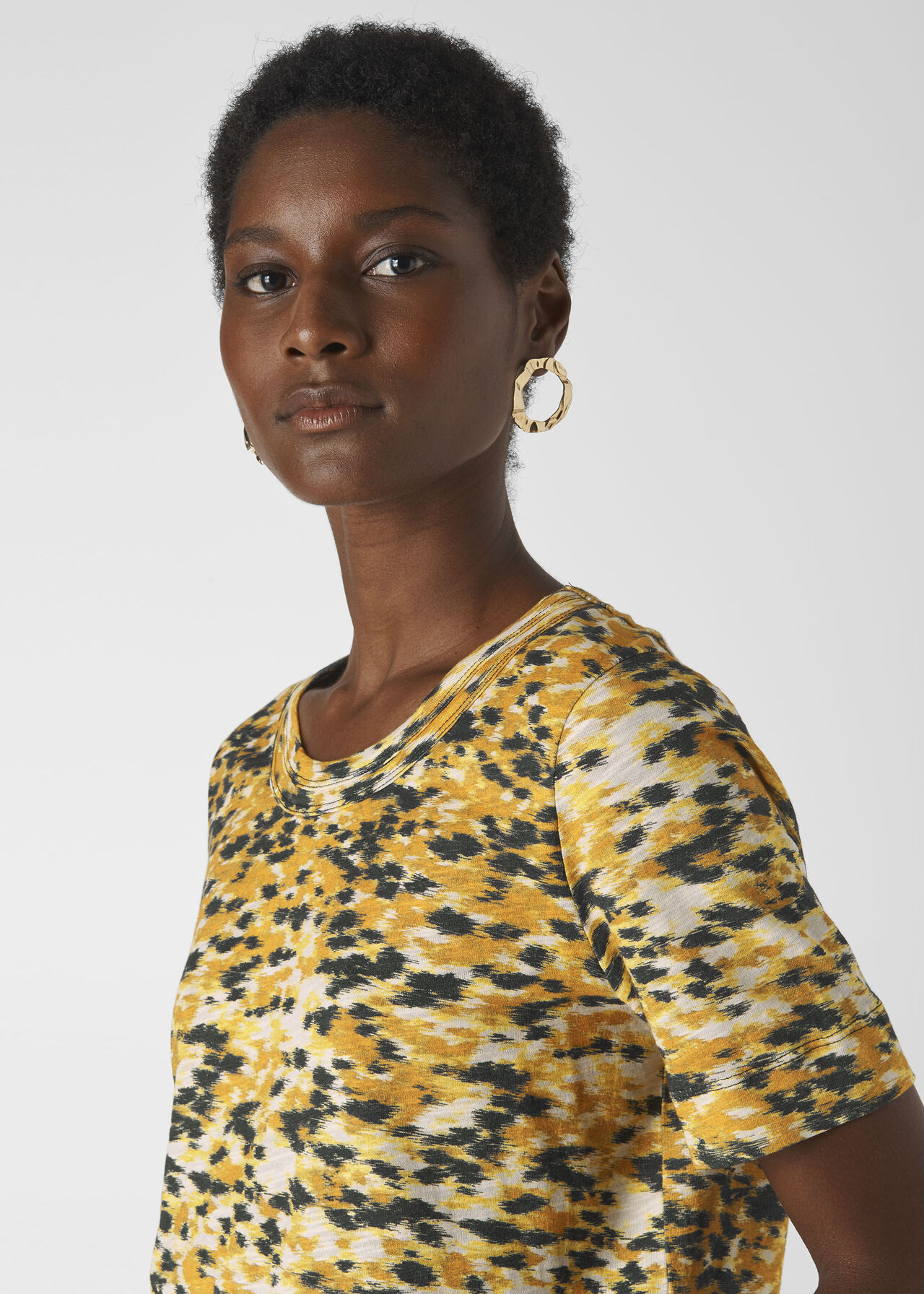 Ikat Print Rosa Tee Yellow/Multi