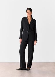 Corinna Belted Crepe Blazer