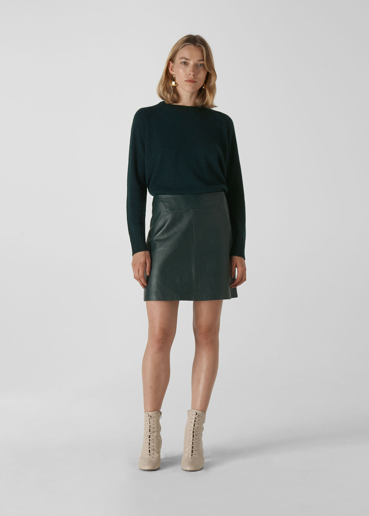 Cashmere Crew Neck Sweater Dark Green