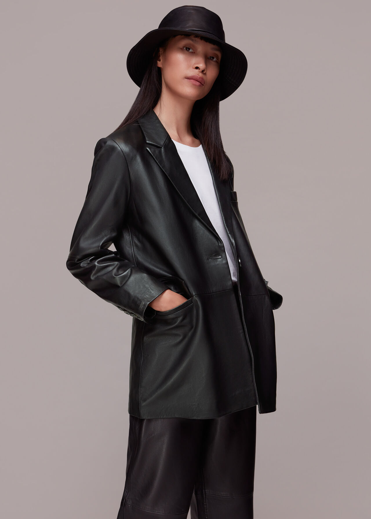 Stina Leather Blazer