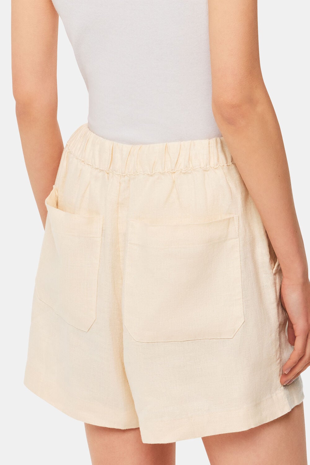 Ivory Linen Elasticated Short