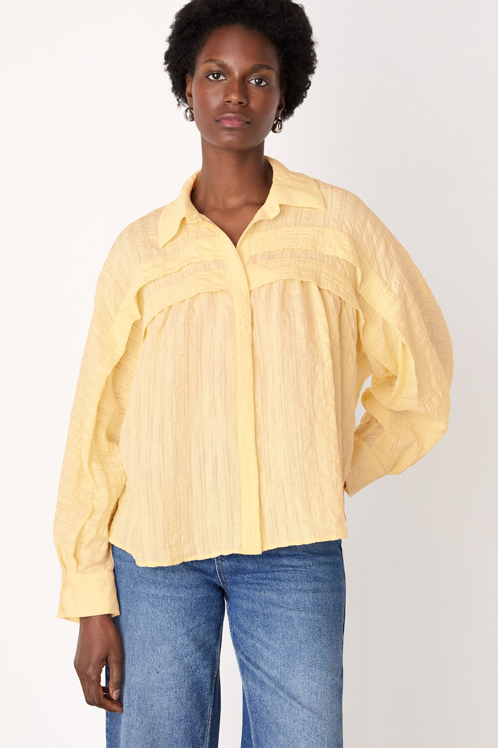 Textured Frill Detail Blouse