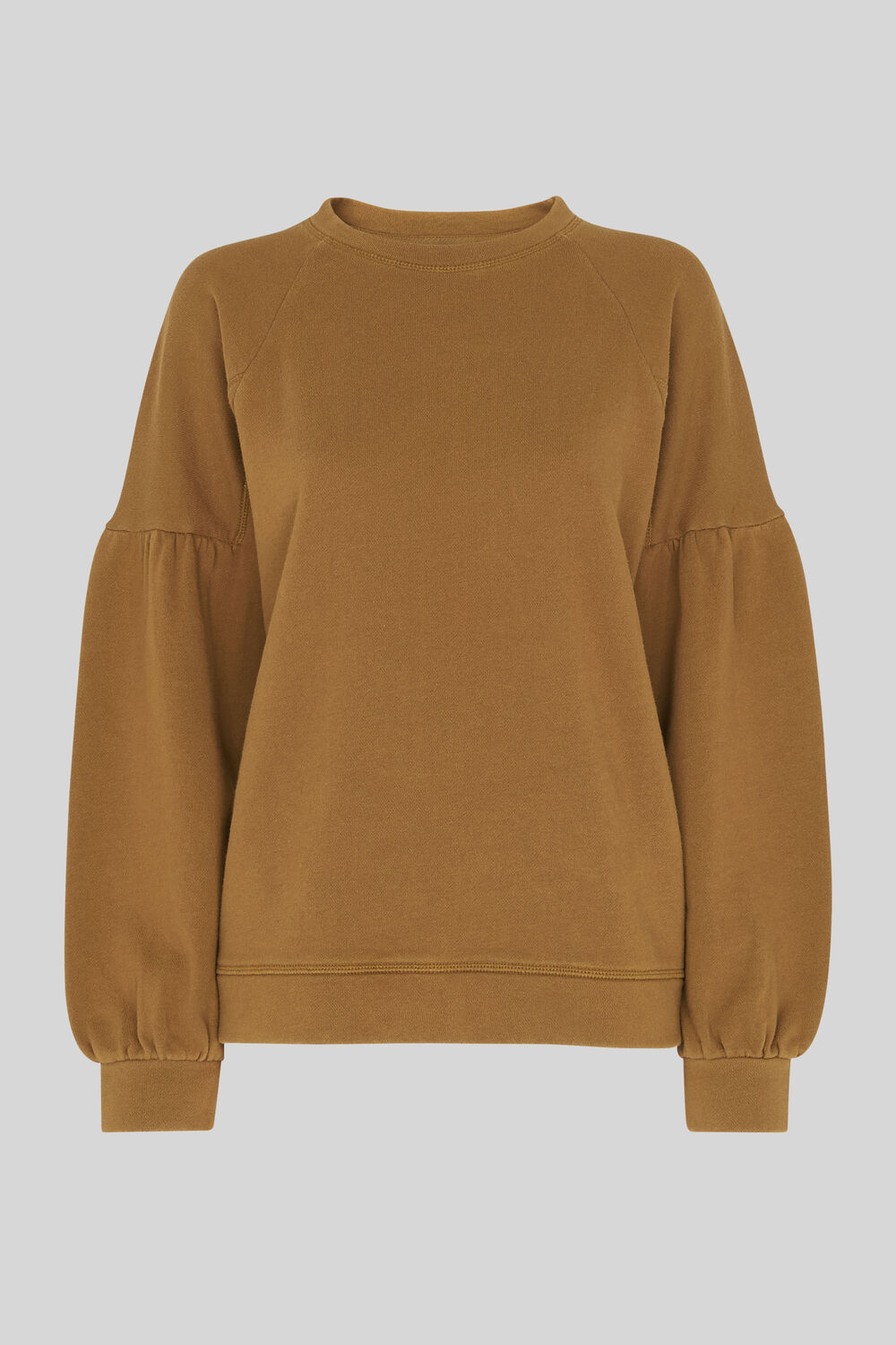 Gathered Sleeve Sweatshirt Olive