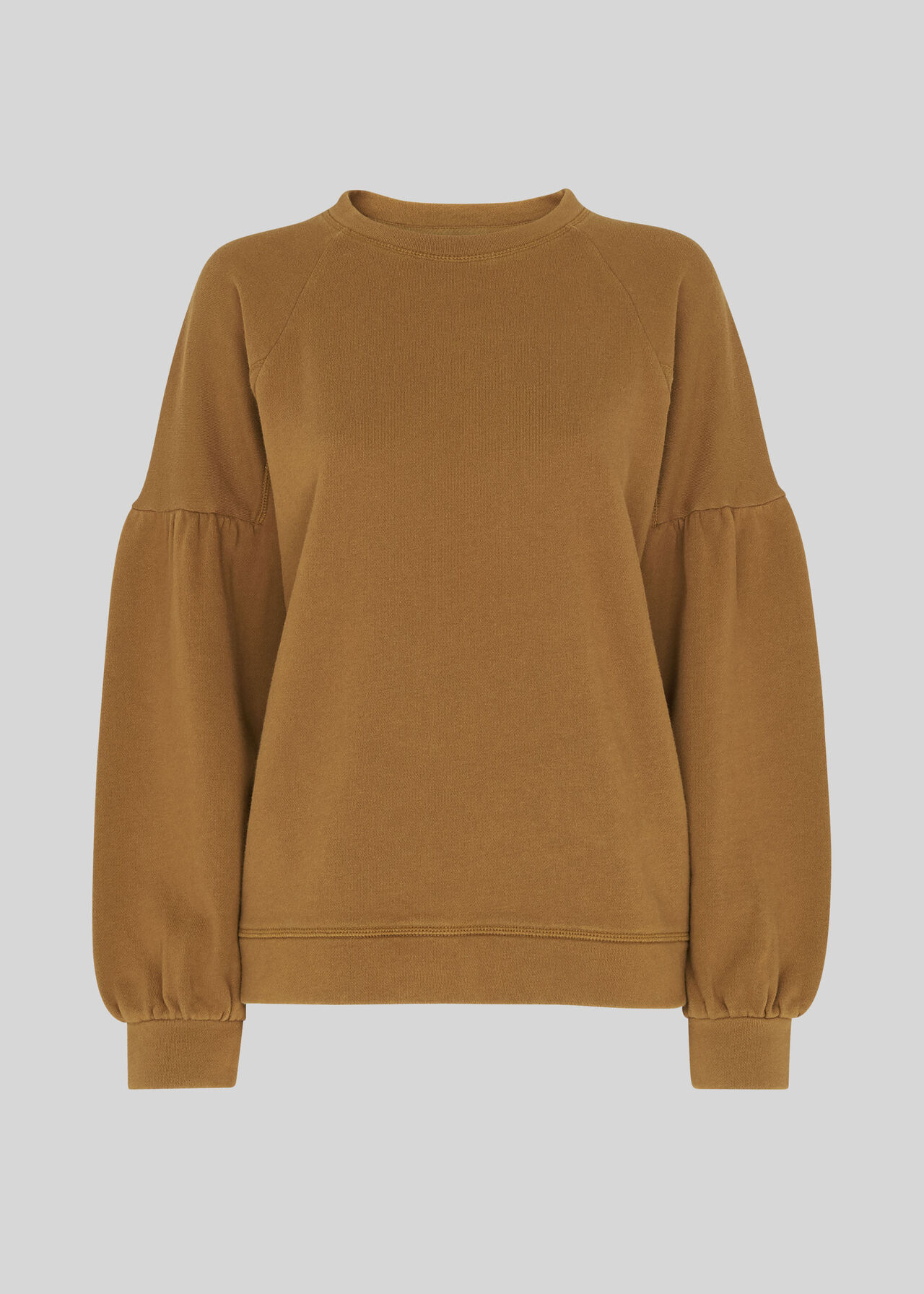 Gathered Sleeve Sweatshirt Olive