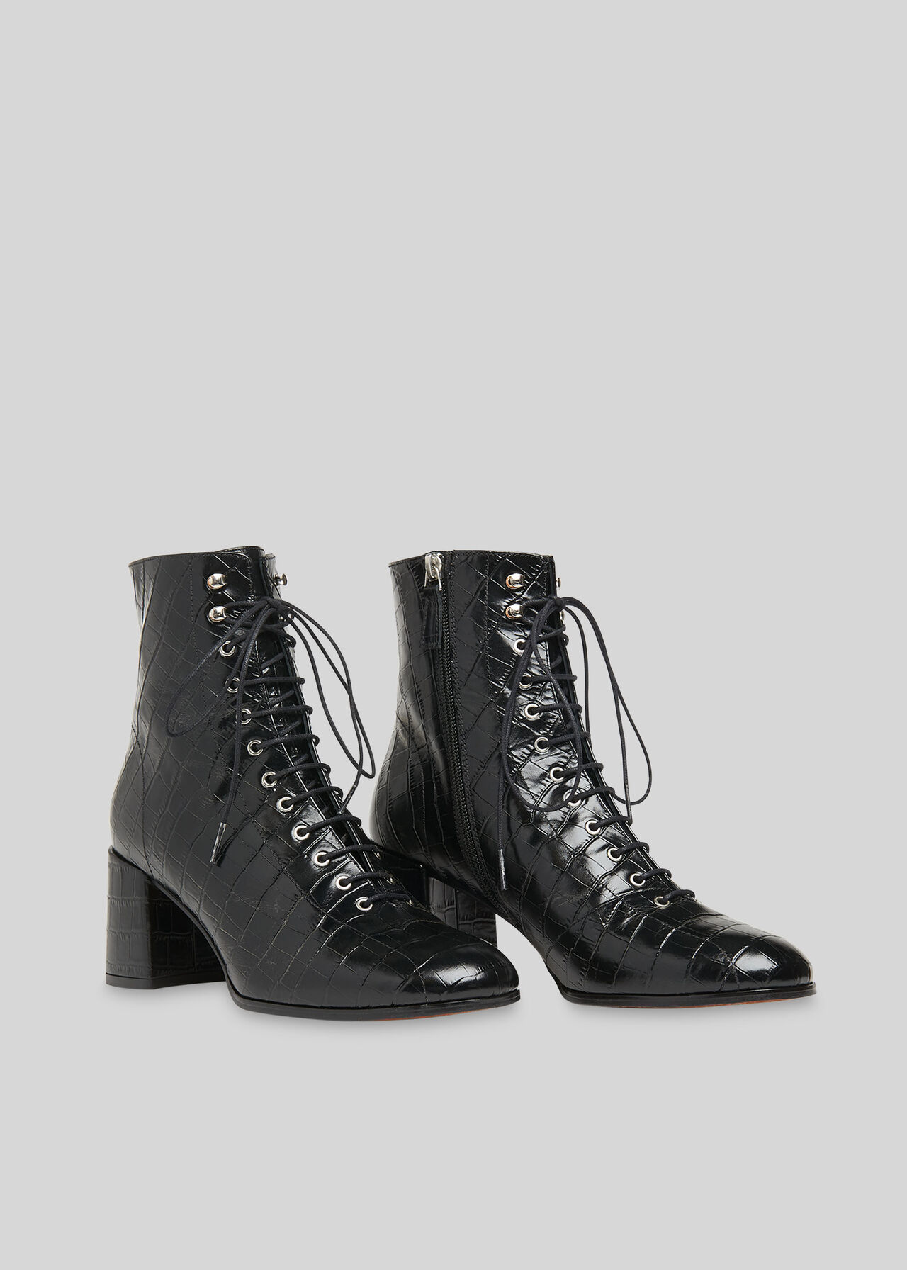 Black Amber Lace Up Boot, WHISTLES