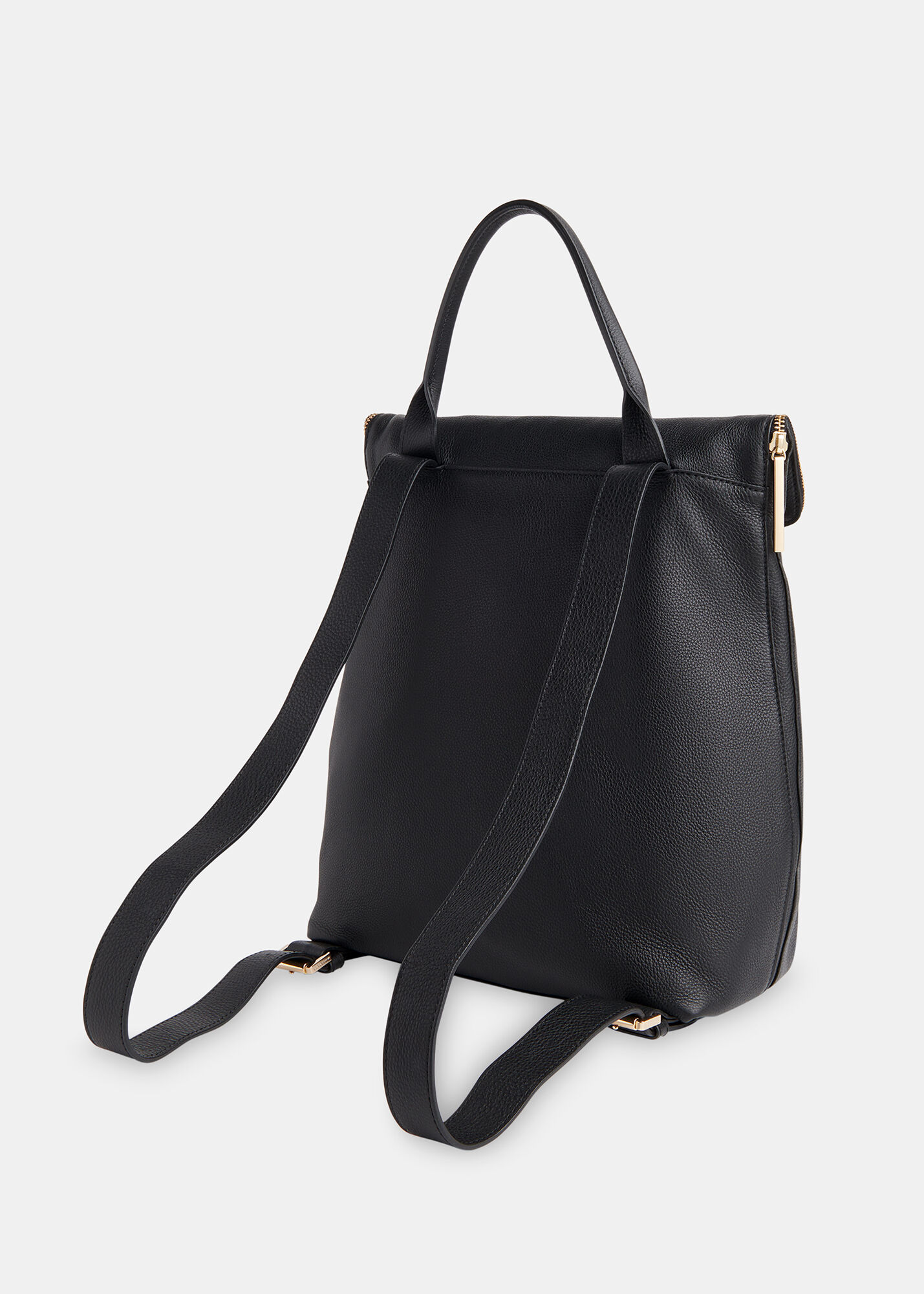 whistles black leather backpack