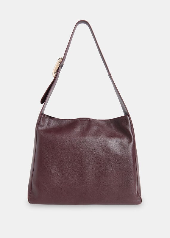 Burgundy Mabel Buckle Detail Tote Bag