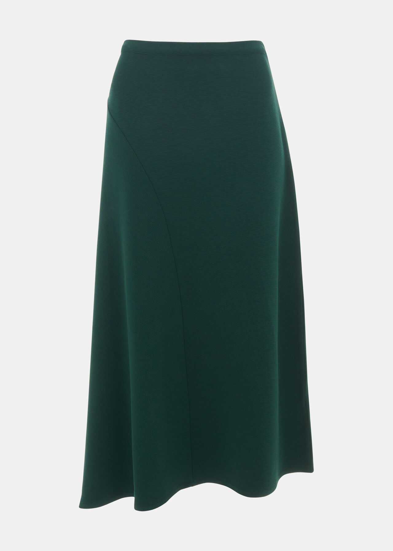 Ottoman Rib Curved Hem Skirt